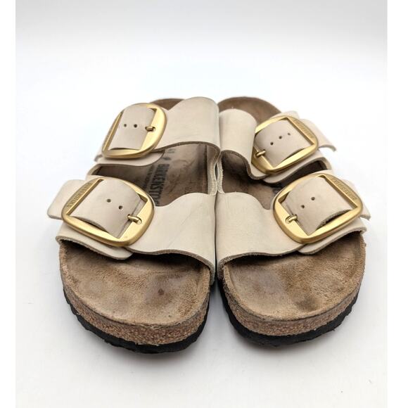 Birkenstock Arizona Big Buckle Ecru Sandal Unisex Cream Size USW10/M8 EU41 - Picture 2 of 14